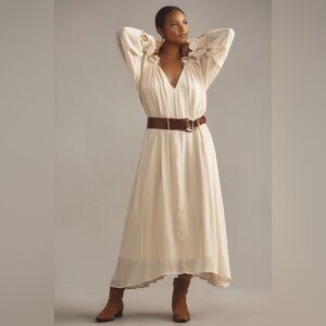Anthropologie Cream Midi Dress